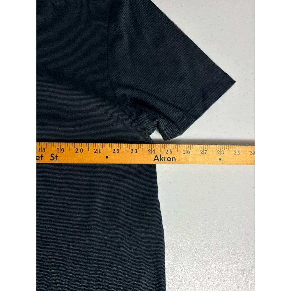 Banana Republic Luxe Touch Performance Polo Shirt Mens XXL Dark Grey Striped NWT